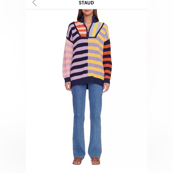 💜NWT STAUD striped Hampton sweater💜 - Picture 5 of 12